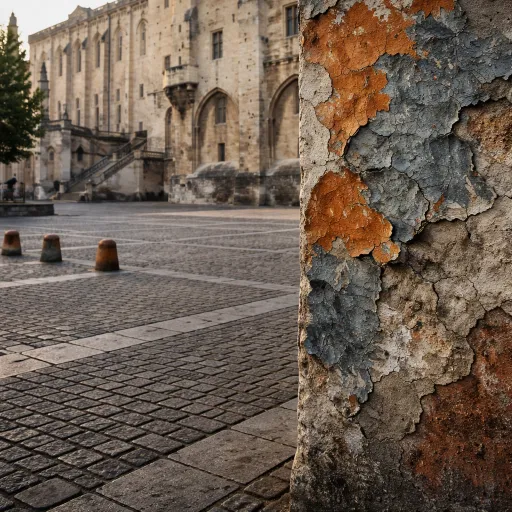 Avignon hors festival : le Palais des Papes vide et le mur peint de la Banasterie qu'on découvre tôt